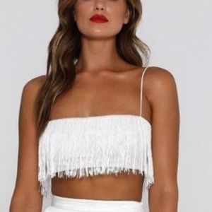 COPY - MESHKI Sofia Fringe Crop Top